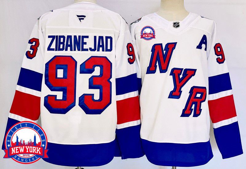 Men New York Rangers 93 Zibanejad White Fanatics 2025 NHL Jersey style 5